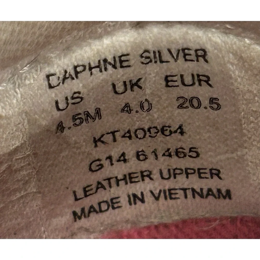 Keds Little Girls Daphne Silver Mary Jane Shoes T-strap Flower Size 4.5